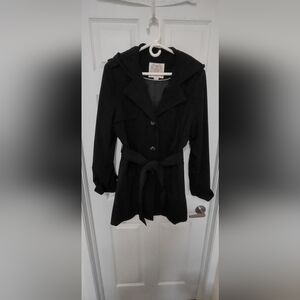 Esprit Black Trench Coat with Hood